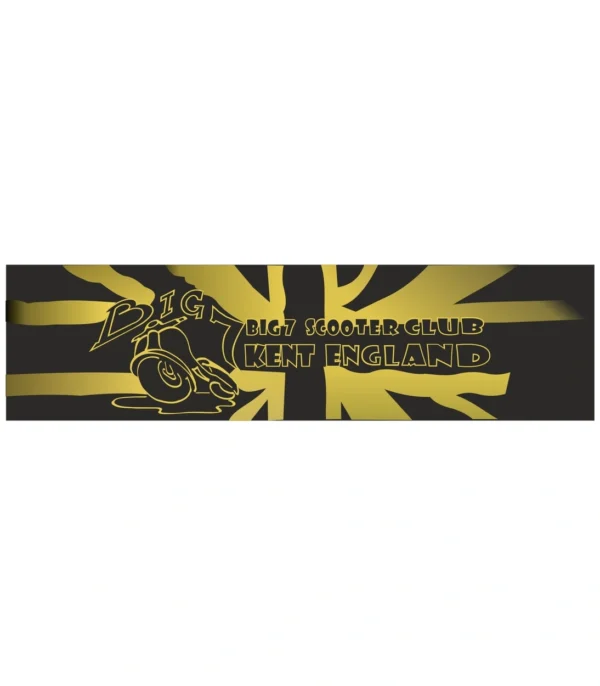 Big 7 Legshield Banner black & Gold union jack - £16.68 inc vat