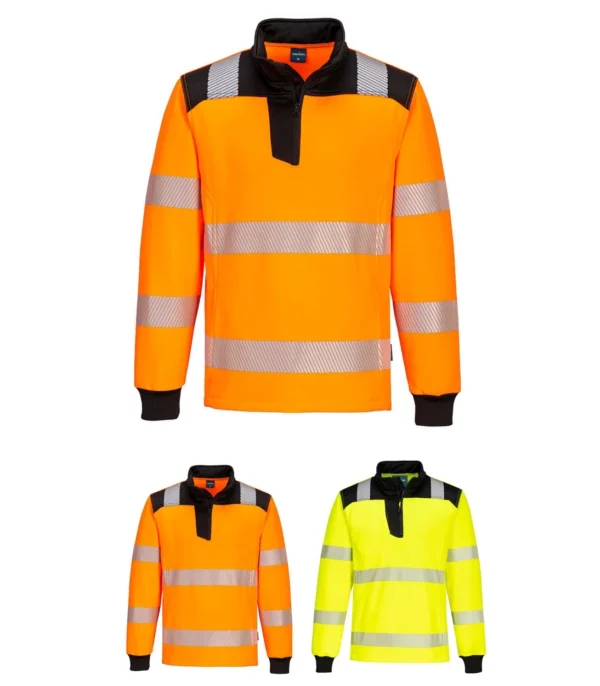 Portwest PW326 - PW3 Hi-Vis 1/4 Zip Sweatshirt
