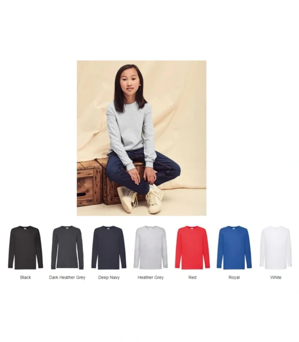 Fruit of the Loom SS19B Kid's Long Sleeve Valueweight Tee