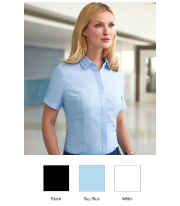 Brook Taverner BK133 Ladies Soave Short Sleeve Poplin Blouse