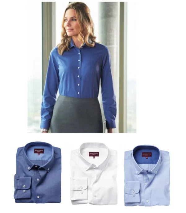 BK583 Brook Taverner Ladies Aspen Long Sleeve Oxford Shirt
