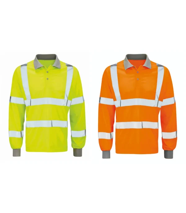 ORBIT ANDROMEDA: HI VIS LONG SLEEVE POLO SHIRT