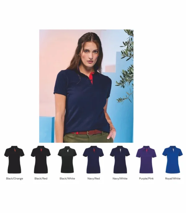 Asquith & Fox AQ022 Womens Contrast Polo