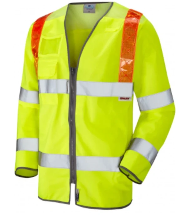 Leo Barbrook ISO 20471 Class 3 Orange Brace Sleeved Waistcoat