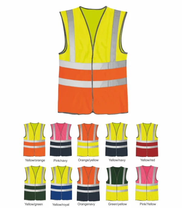 ORBIT HVW03TT BRIG: HI-VIS TWO TONE WAISTCOAT