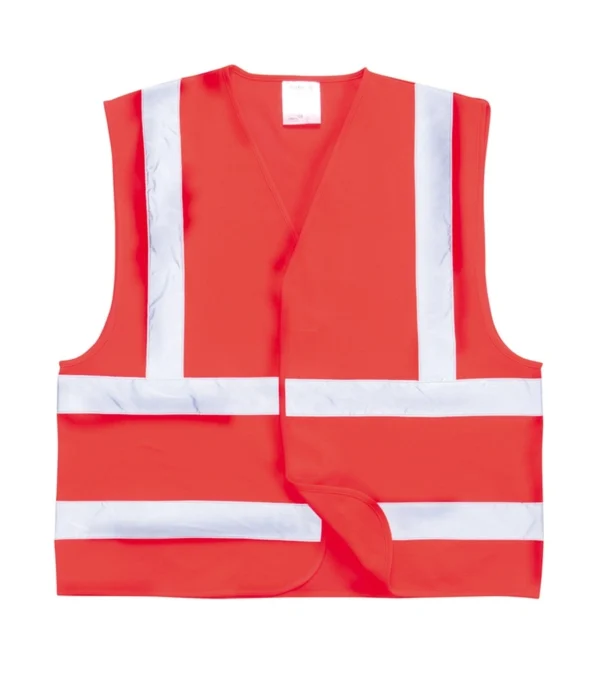 C470 Red Hi Vis Two Band Vest