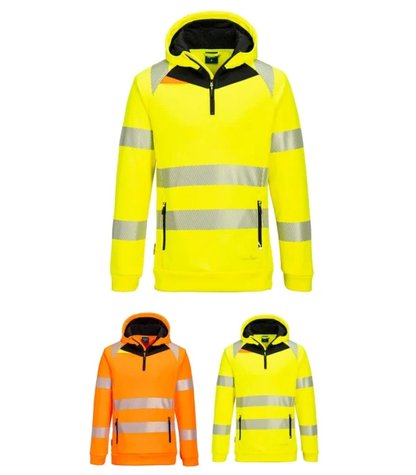Portwest DX482 - DX4 Hi-Vis 1/4 Zip Hoodie
