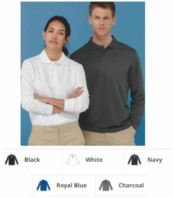Henbury H478 Men's Coolplus Long Sleeved Polo
