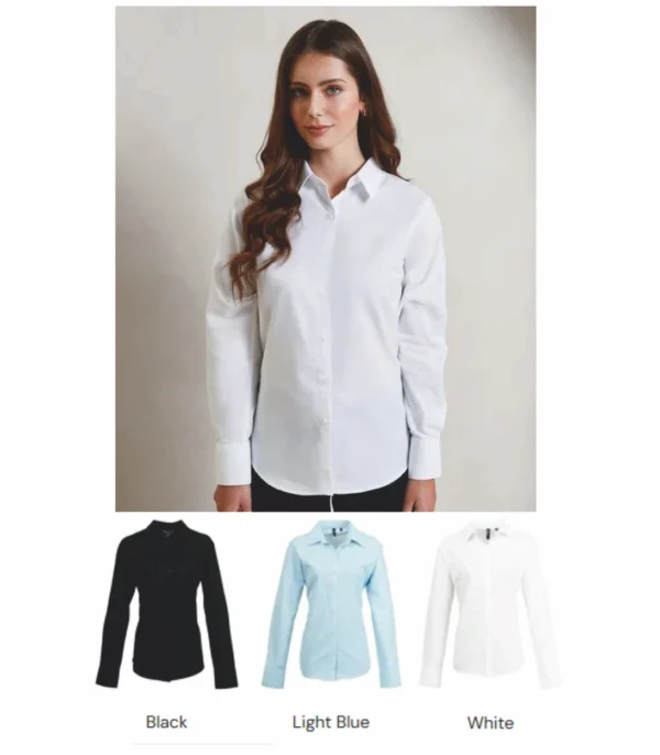 Premier PR334 Ladies Signature Long Sleeve Oxford Shirt