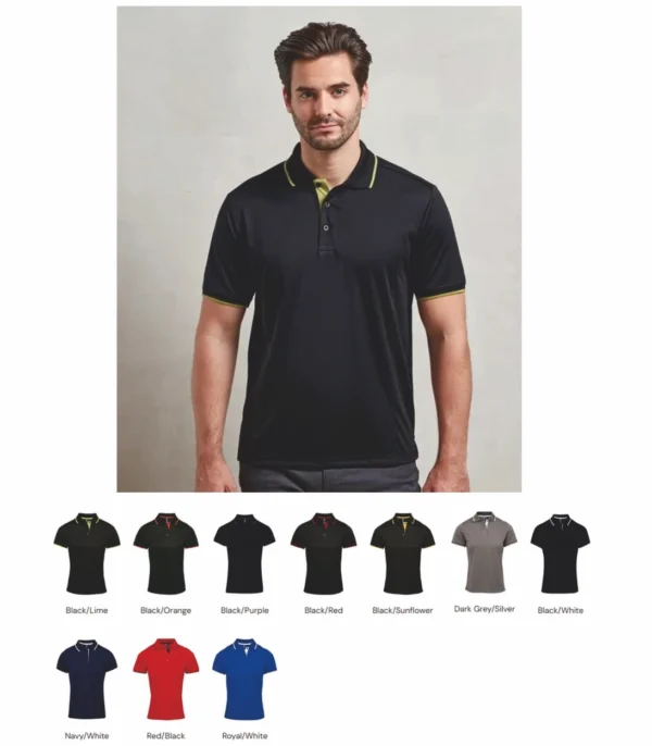 Premier PR618 Contrast Coolchecker Polo Shirt