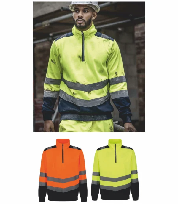 Regatta RG460 (TRF670) High Visibility Pro 1/4 Zip Sweatshirt