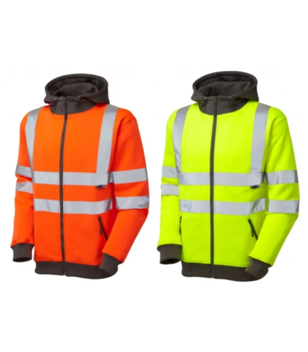Leo Saunton ISO 20471 Class 3 Full Zip Hooded Sweatshirt 