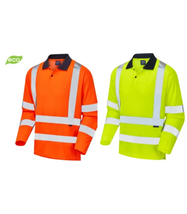 Leo Swimbridge ISO 20471 Class 3 Comfort EcoViz®PB Sleeved Polo