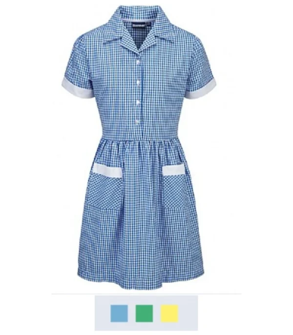 Banner 913108 Ayr Button Front Corded Gingham Dress