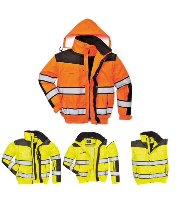 C466 3 in 1 Hi Vis Classic bomber Jacket