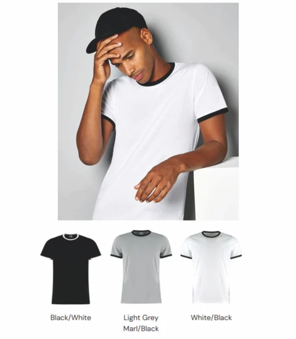 KK508 Kustom Kit Fashion Fit Ringer Tee
