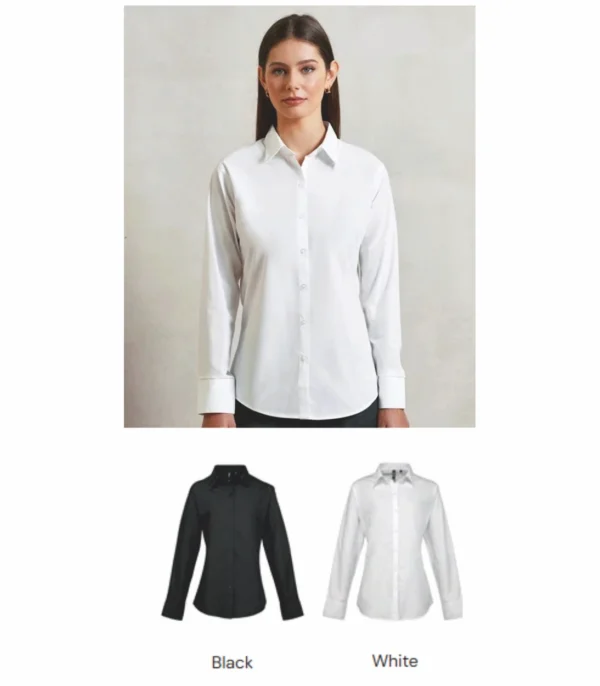 Premier PR307 Ladies Supreme Long Sleeve Poplin Shirt