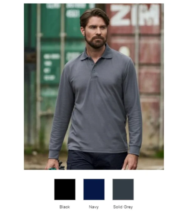 RTX RX102 Pro Long Sleeve Pique Polo Shirt
