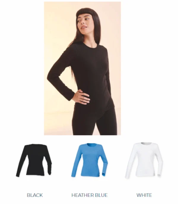 SK124 SF Ladies Fee Good Long Sleeved Stretch Tee