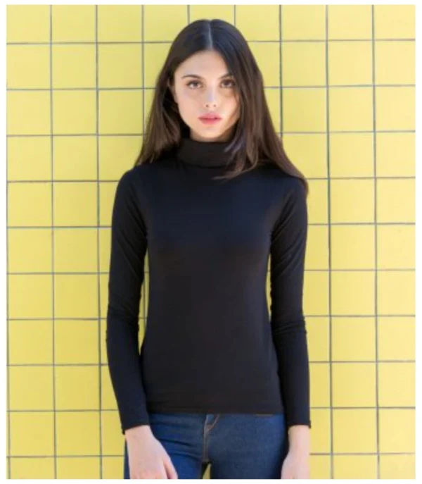 SF ST125 Ladies Feel Good Stretch Roll Neck Tee Shirt