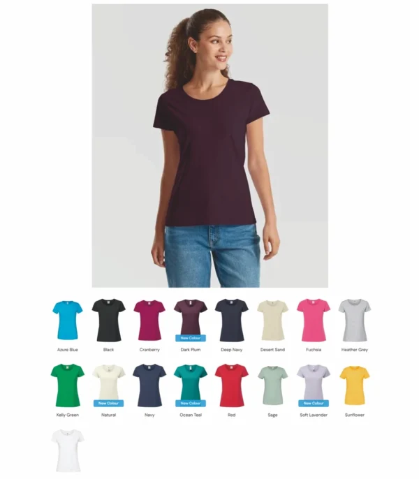 Fruit of the Loom SS720 Ladies Ring spun Premium T-Shirt