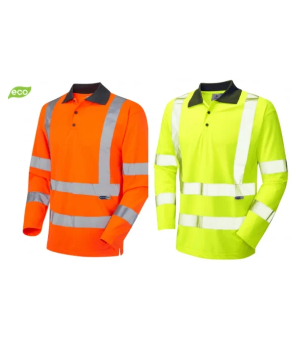 Leo Woolsery ISO 20471 Class 3 Coolviz EcoViz®RP Sleeved Polo Sh