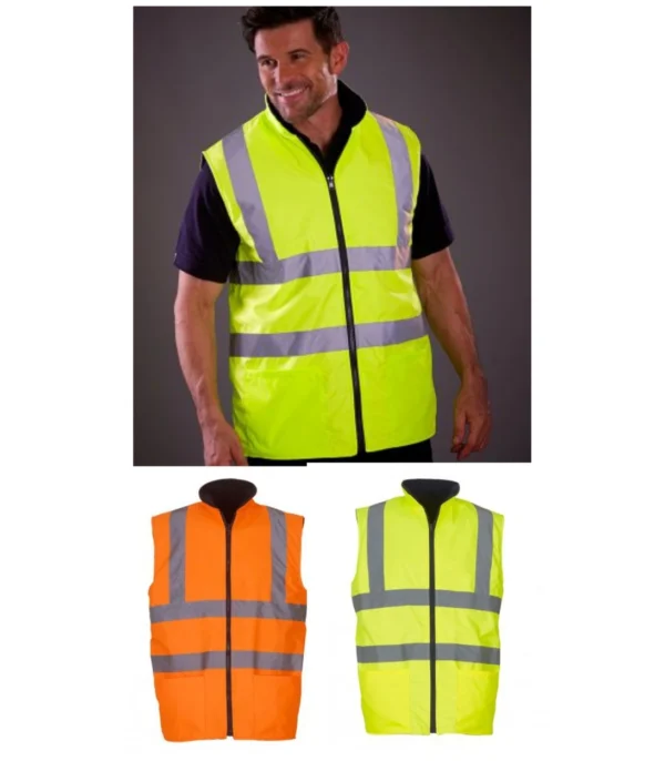 Yoko YK061 Hi Vis Reversible Fleece Body Warmer